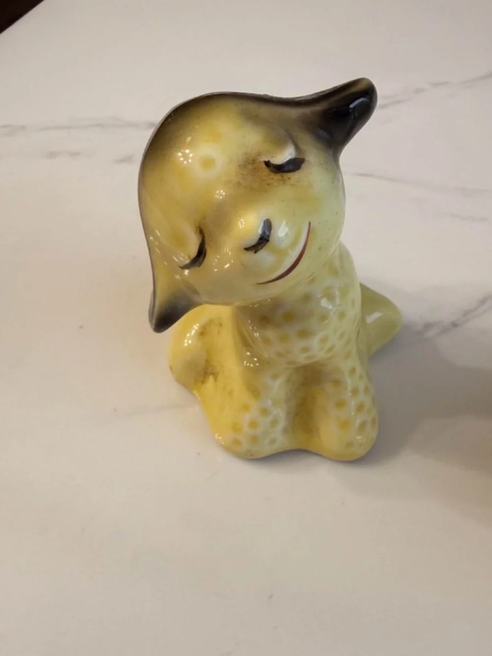 Vintage Ceramic Duck in Yellow Mug Salt Shaker 4 pieces